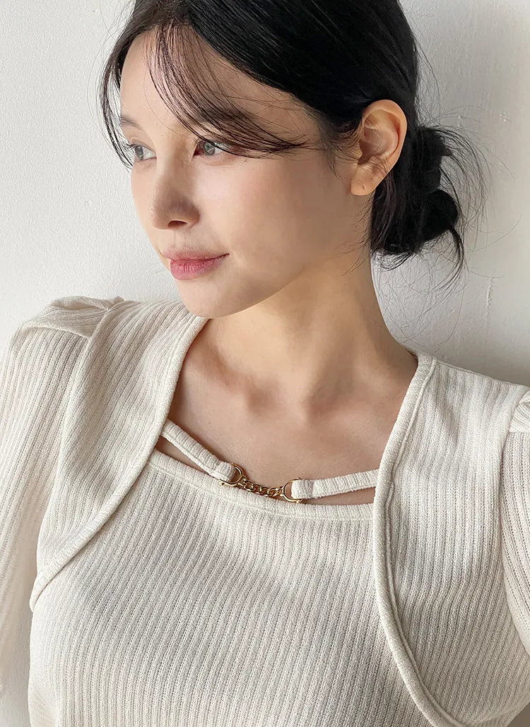 ビットストラップボレロレイヤード調Tシャツ | DHOLIC | 詳細画像1