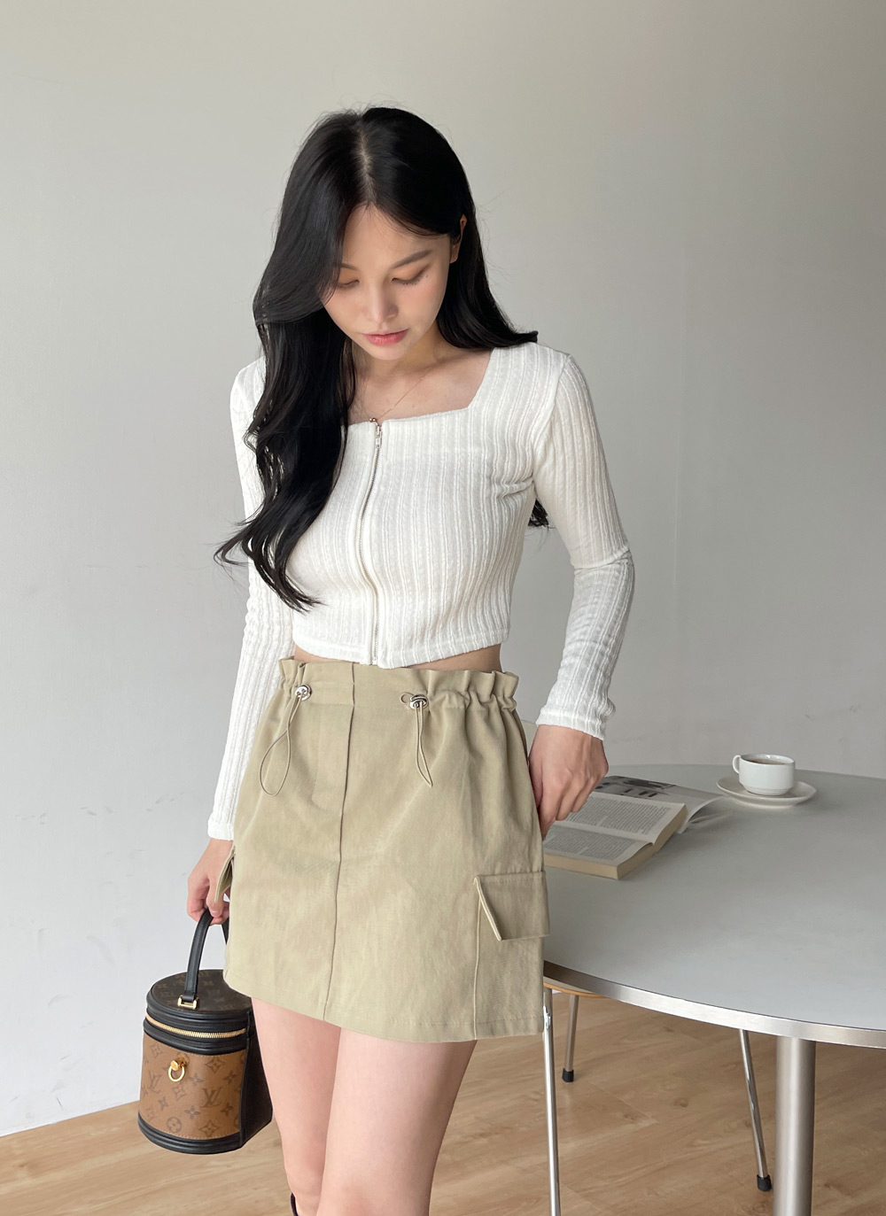 ジップスクエアクロップドTシャツ | DHOLIC | 詳細画像5