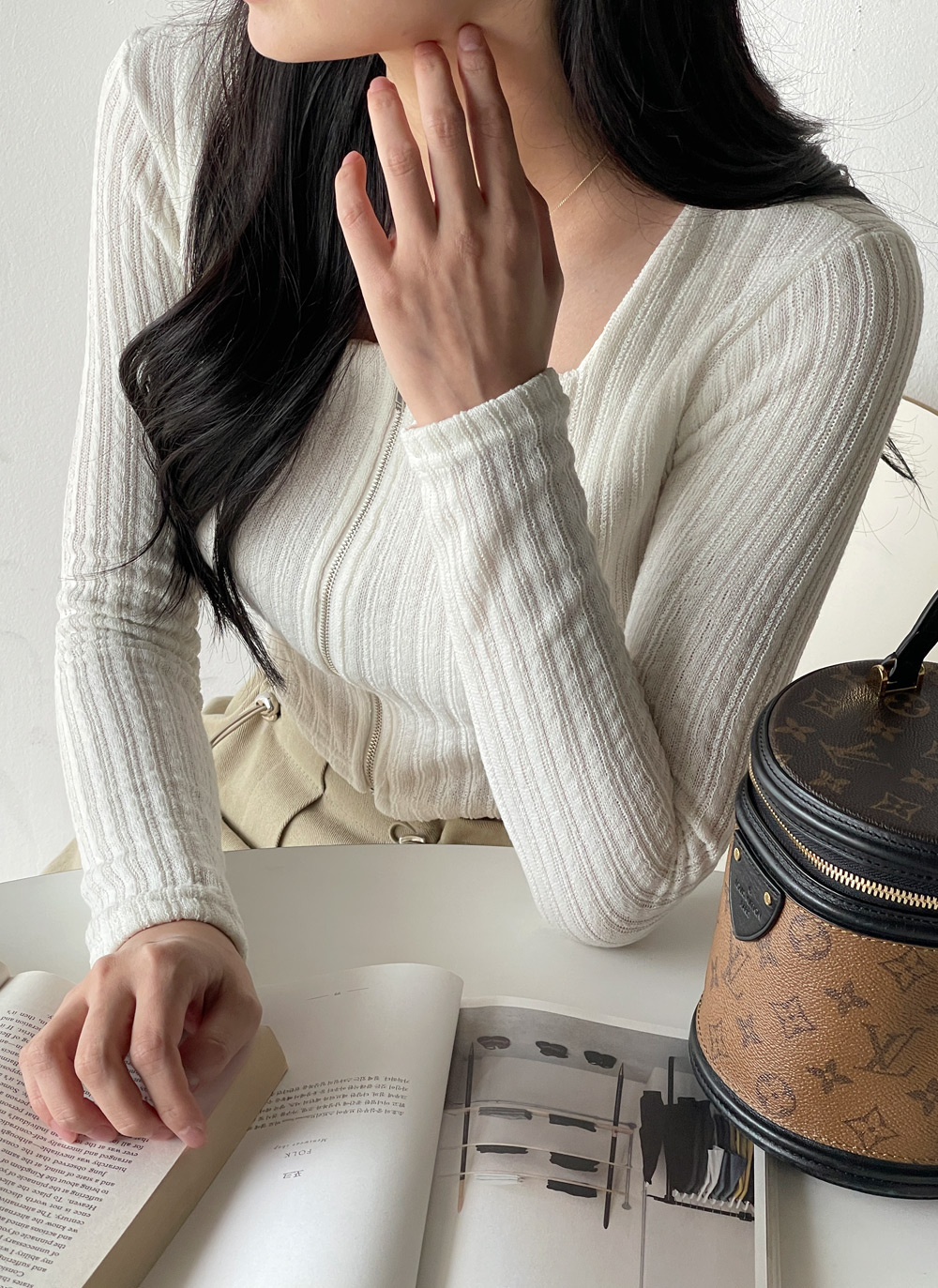 ジップスクエアクロップドTシャツ | DHOLIC | 詳細画像9