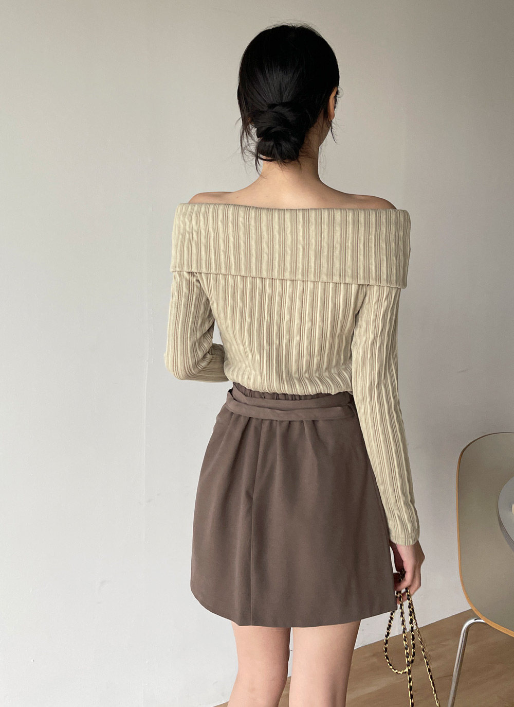 リブオフショルクロップドTシャツ | DHOLIC | 詳細画像6