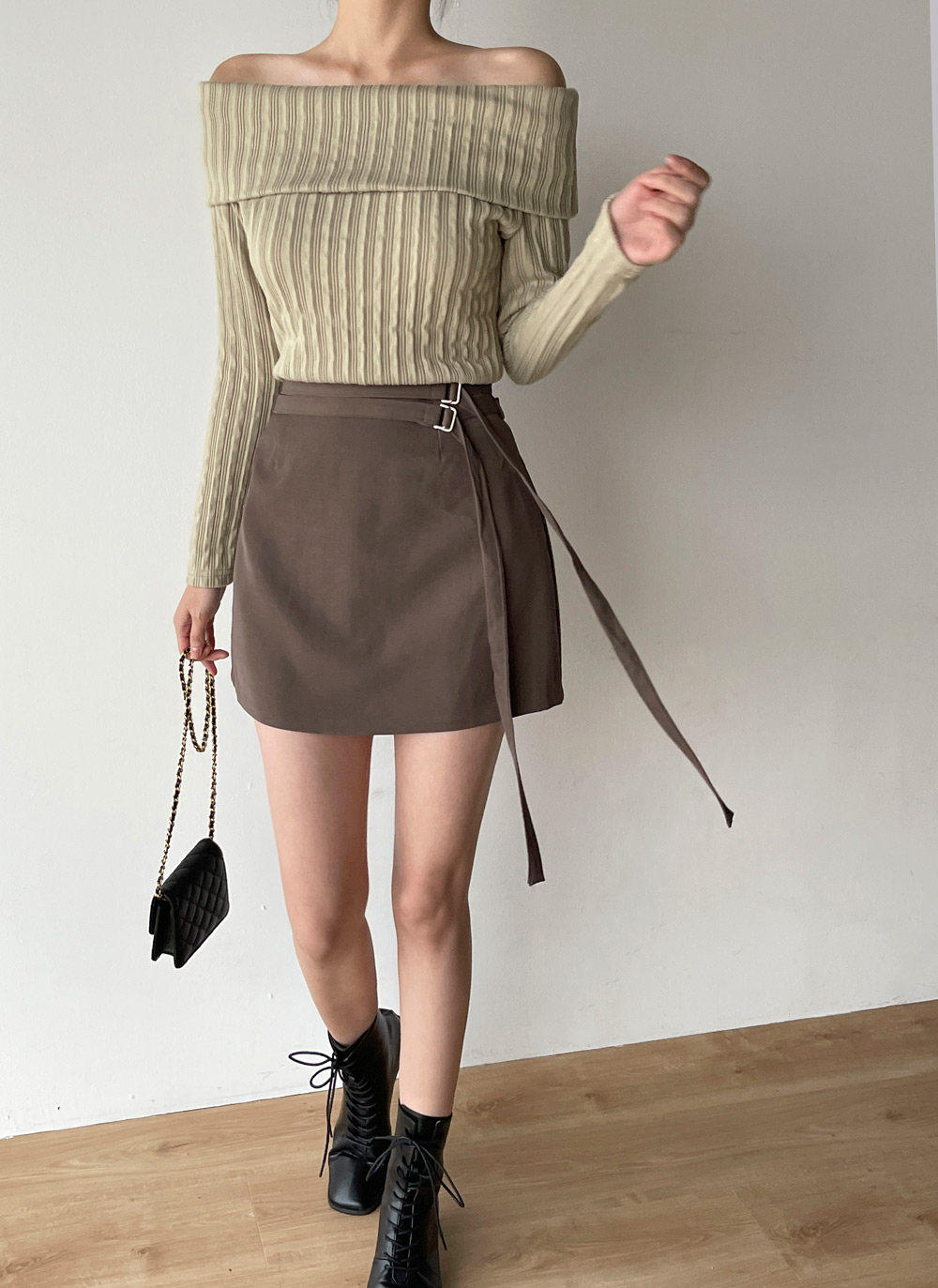 リブオフショルクロップドTシャツ | DHOLIC | 詳細画像8