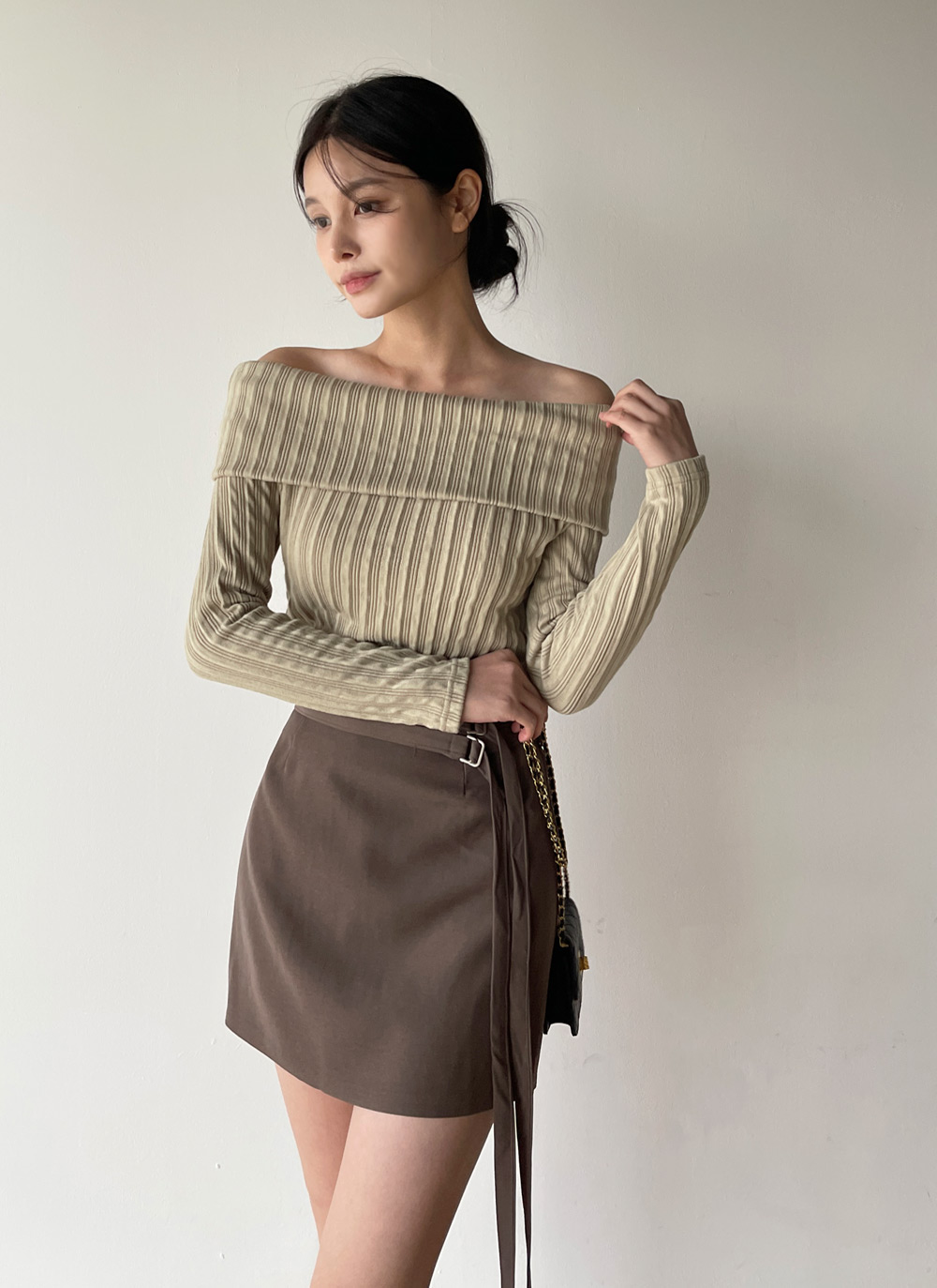 リブオフショルクロップドTシャツ | DHOLIC | 詳細画像10