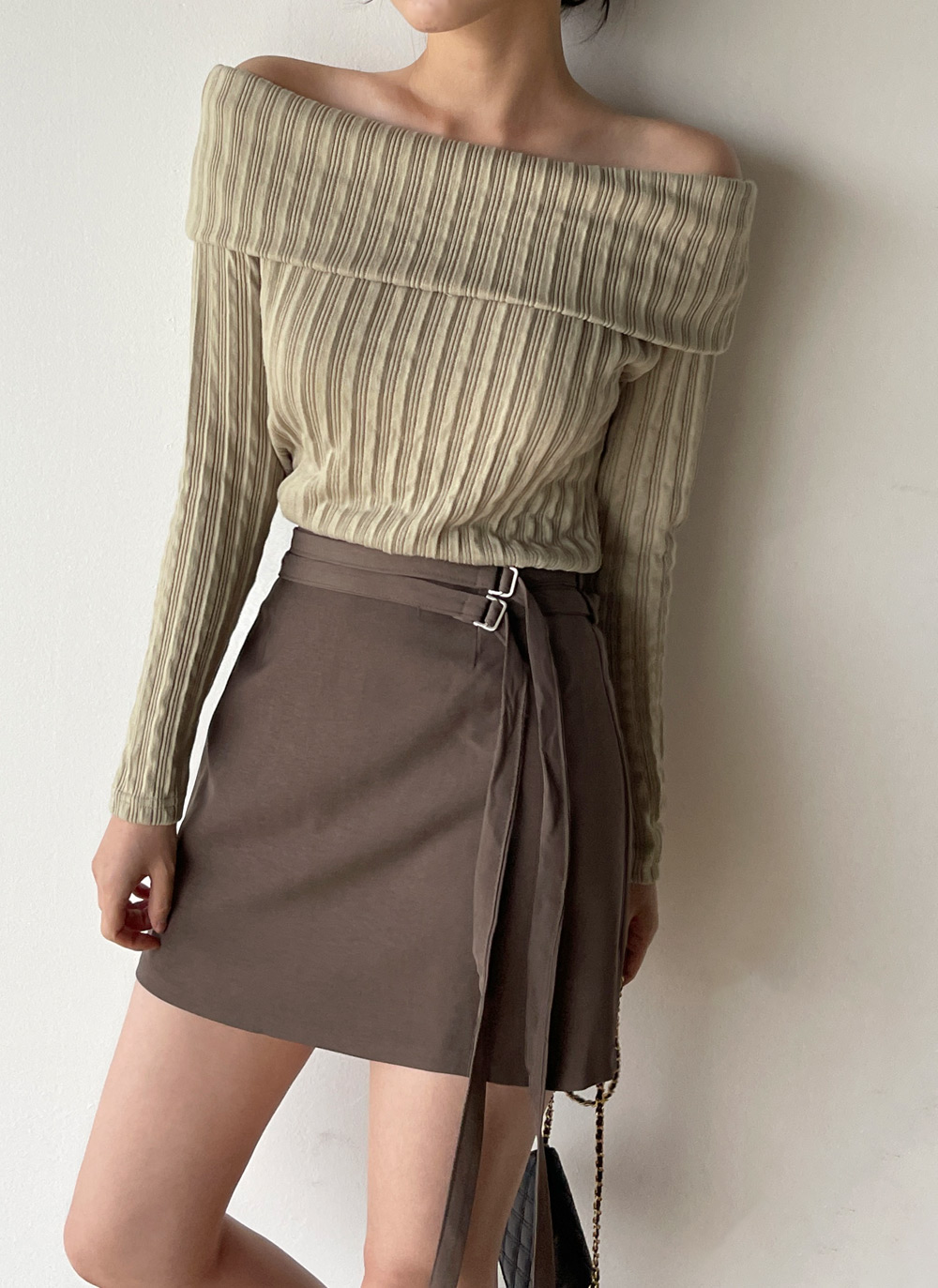 リブオフショルクロップドTシャツ | DHOLIC | 詳細画像14