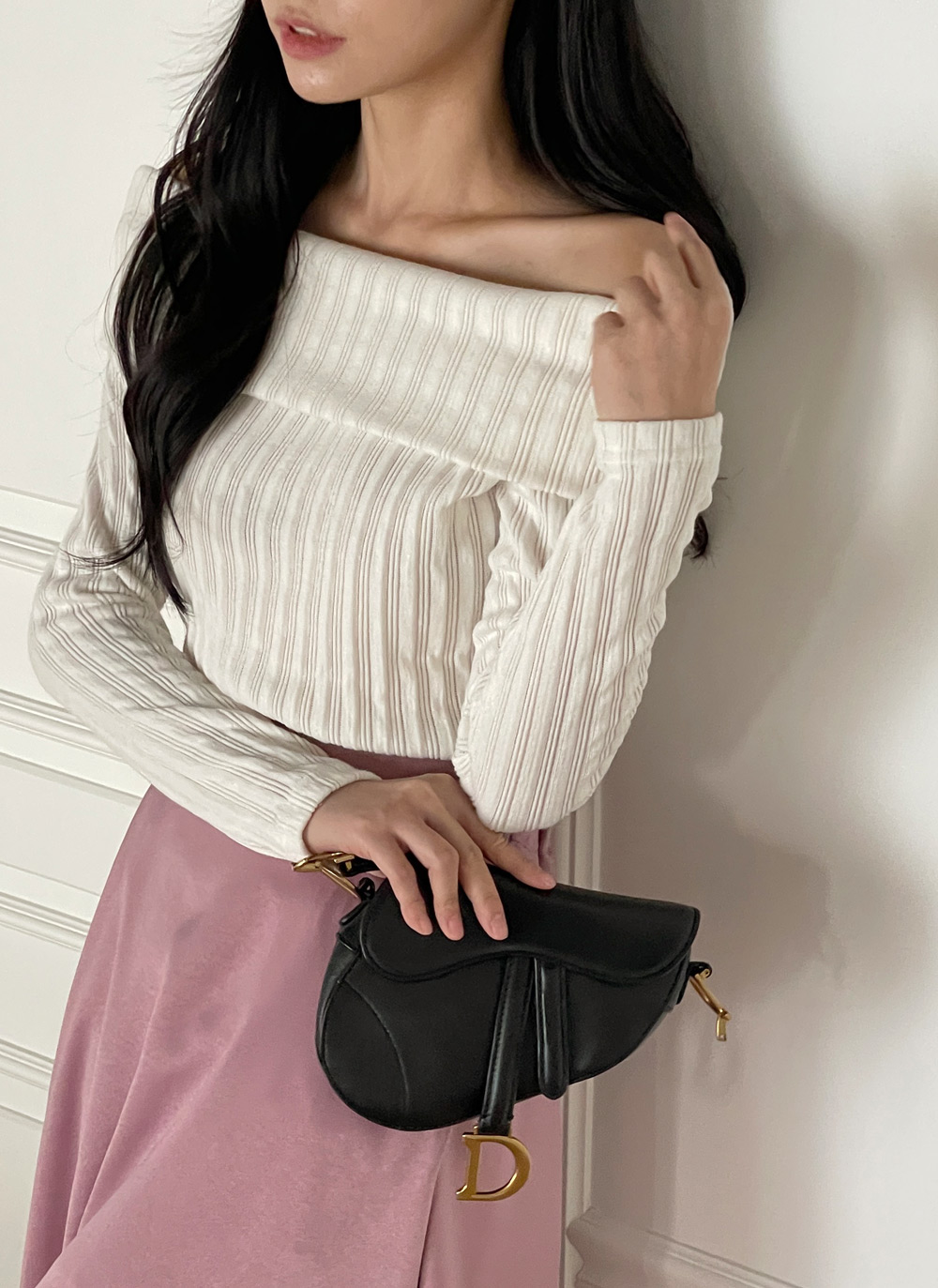 リブオフショルクロップドTシャツ | DHOLIC | 詳細画像15