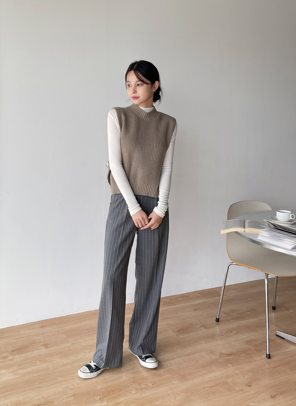 サイドボタンハーフネックベスト | DHOLIC | 詳細画像3