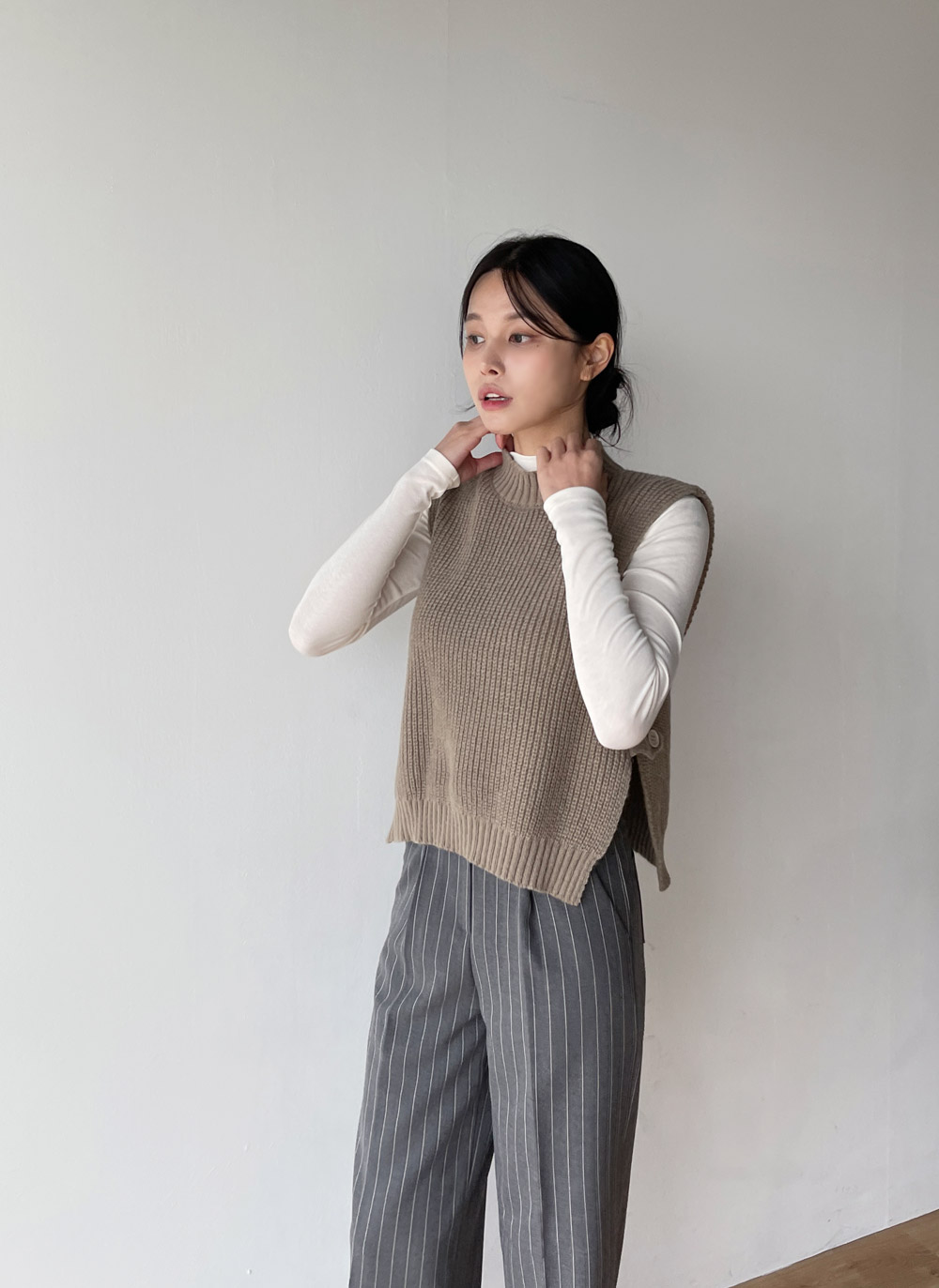 サイドボタンハーフネックベスト | DHOLIC | 詳細画像11