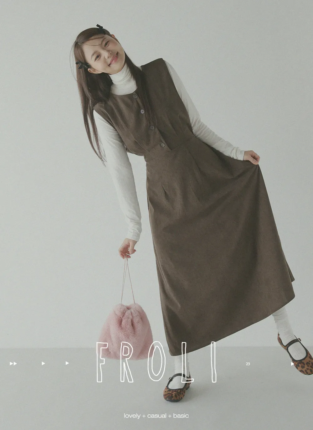 コーデュロイボタンノースリワンピース | レディースファッション通販  