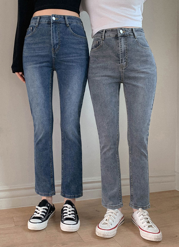 2TYPEウォッシュストレートデニムパンツ | レディース