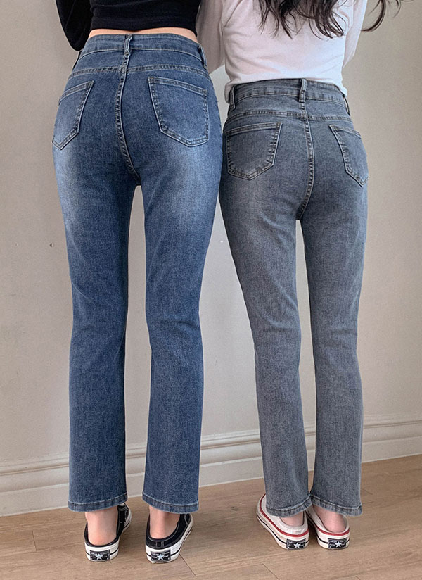 2TYPEウォッシュストレートデニムパンツ | レディース