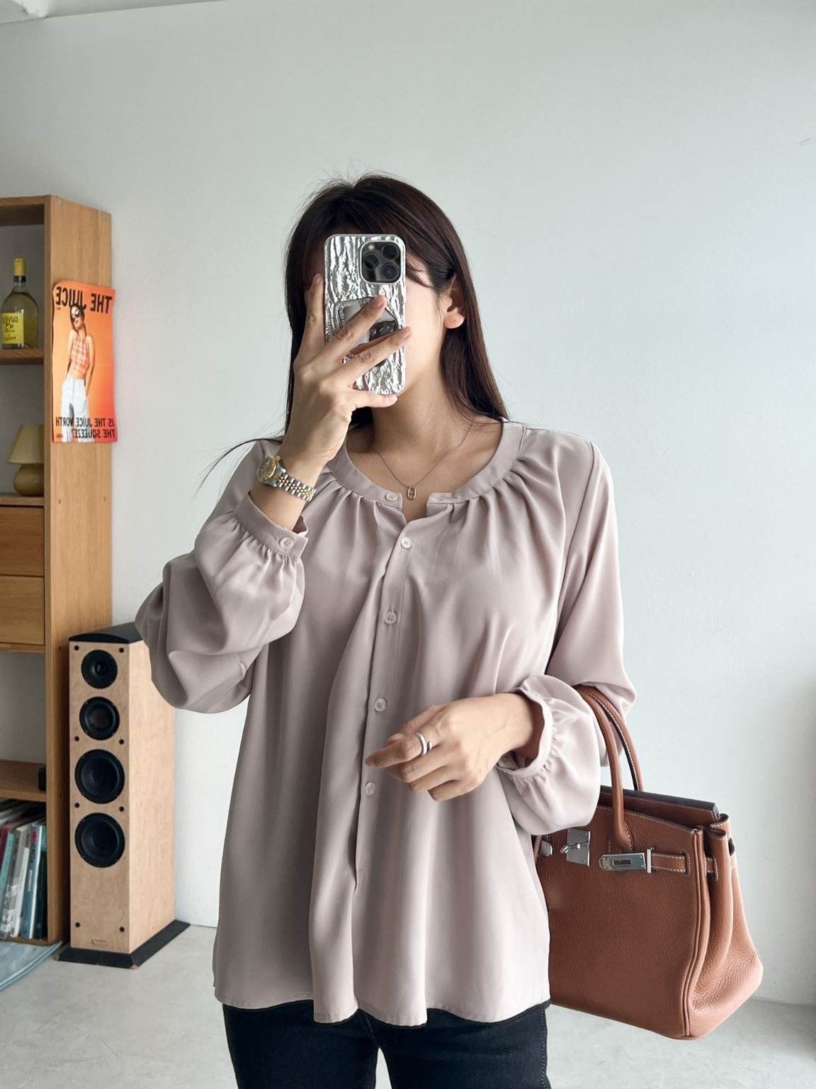 ラウンドネックギャザーブラウス | 詳細画像16