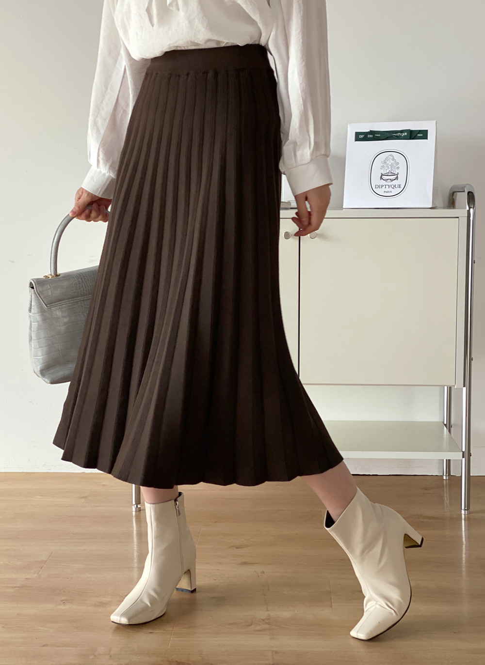 ニットプリーツAラインスカート | DHOLIC | 詳細画像3