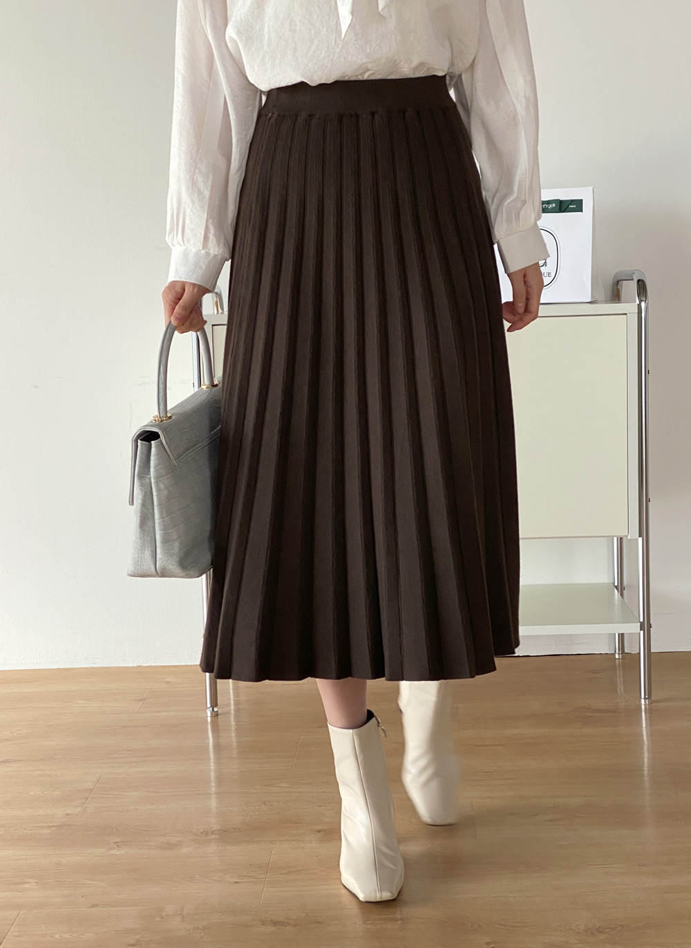 ニットプリーツAラインスカート | DHOLIC | 詳細画像4