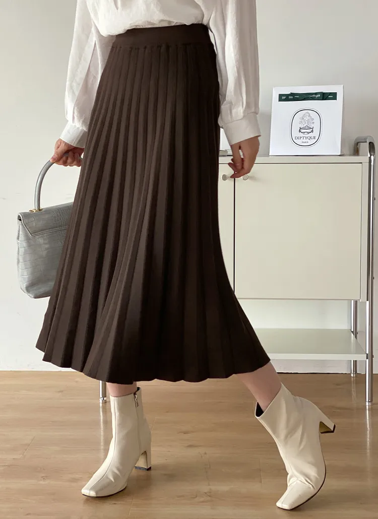 ニットプリーツAラインスカート | DHOLIC | 詳細画像1