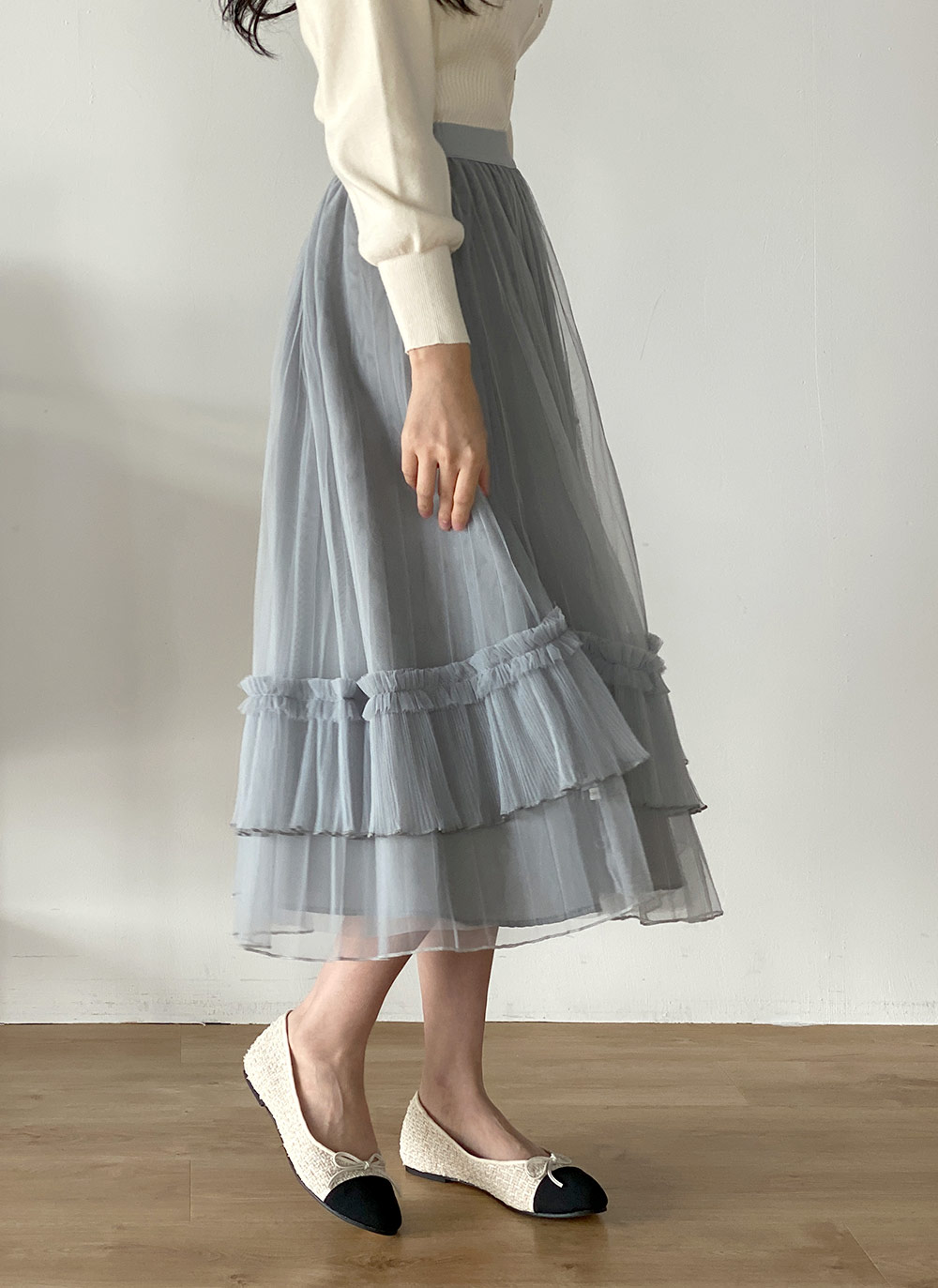 フリルプリーツチュールスカート | DHOLIC | 詳細画像4