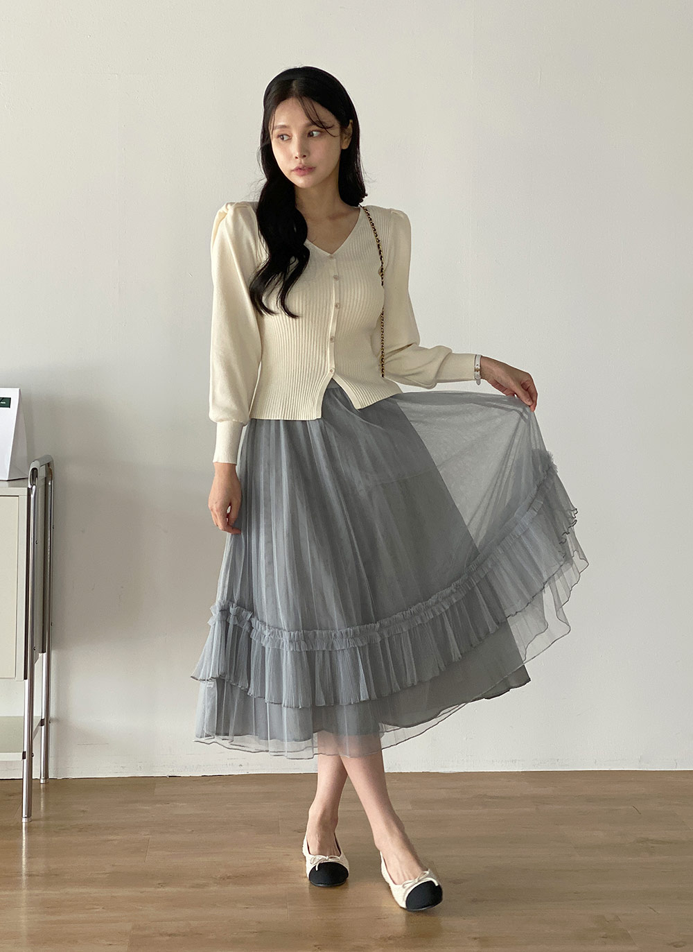 フリルプリーツチュールスカート | DHOLIC | 詳細画像6