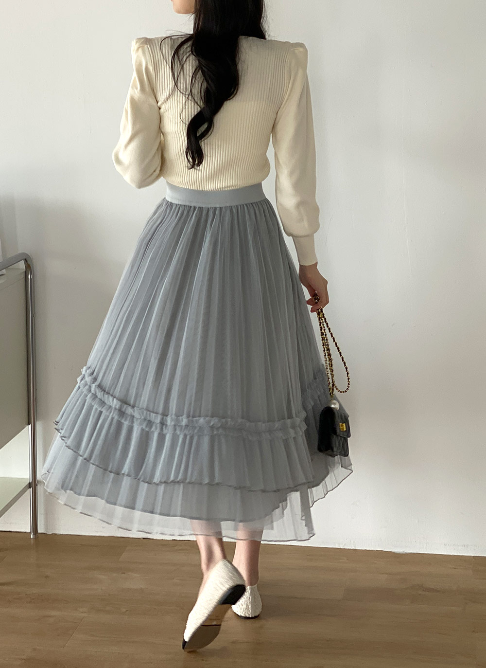 フリルプリーツチュールスカート | DHOLIC | 詳細画像9