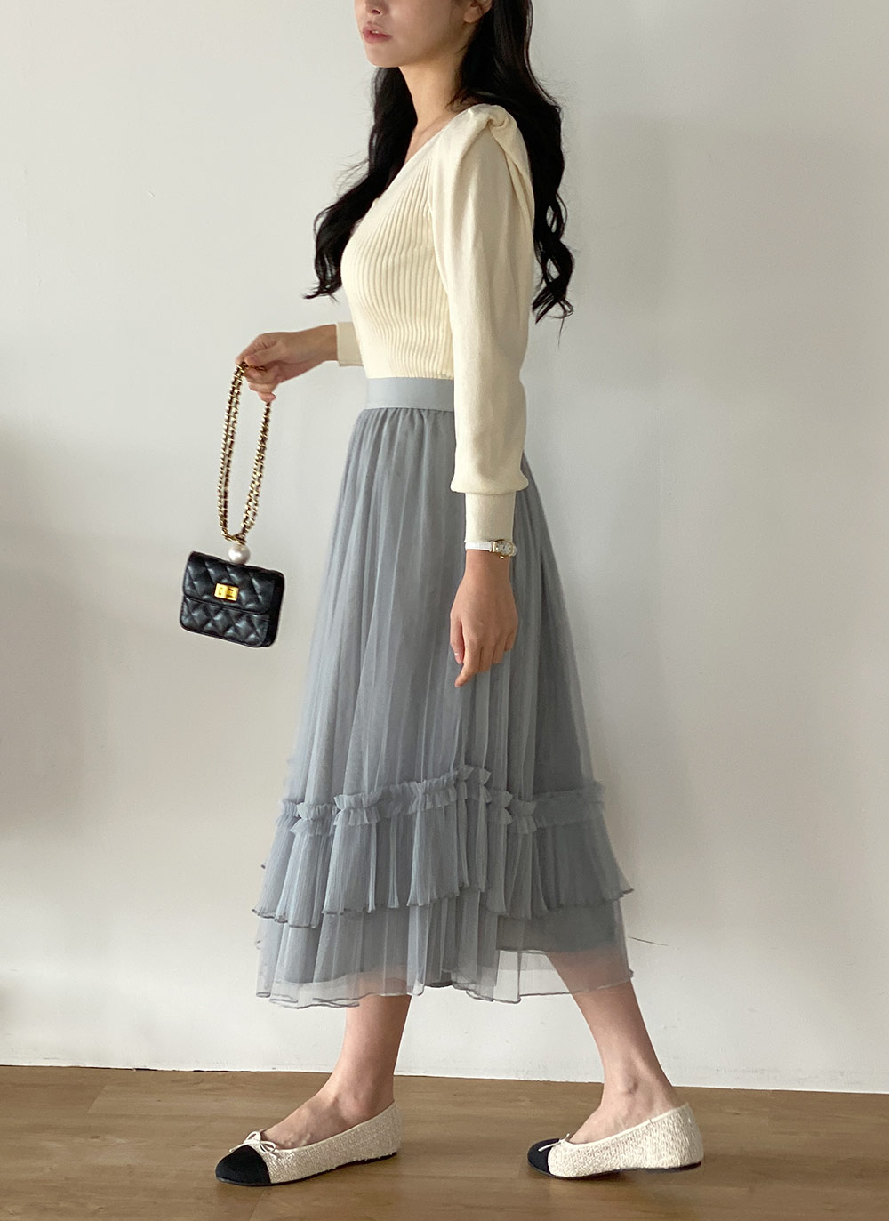 フリルプリーツチュールスカート | DHOLIC | 詳細画像10