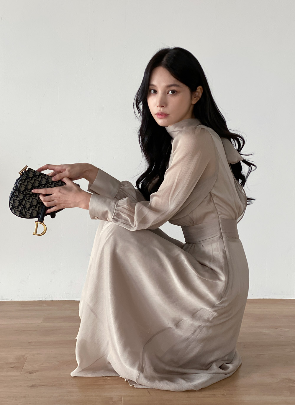 バックリボンシアーパフワンピース | レディースファッション通販 - DHOLIC