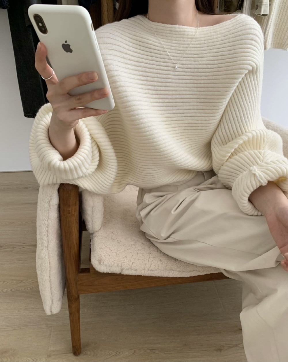 ボートネックドルマンリブニット | 詳細画像3