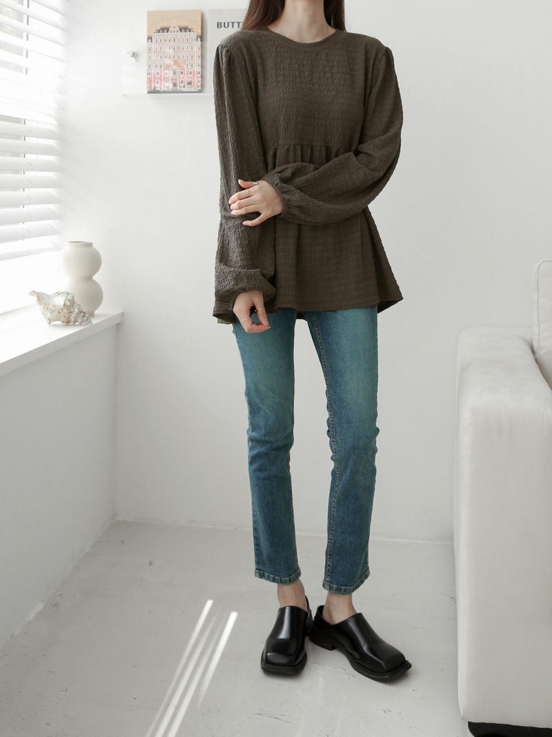 リンクルパフペプラムブラウス | 詳細画像6