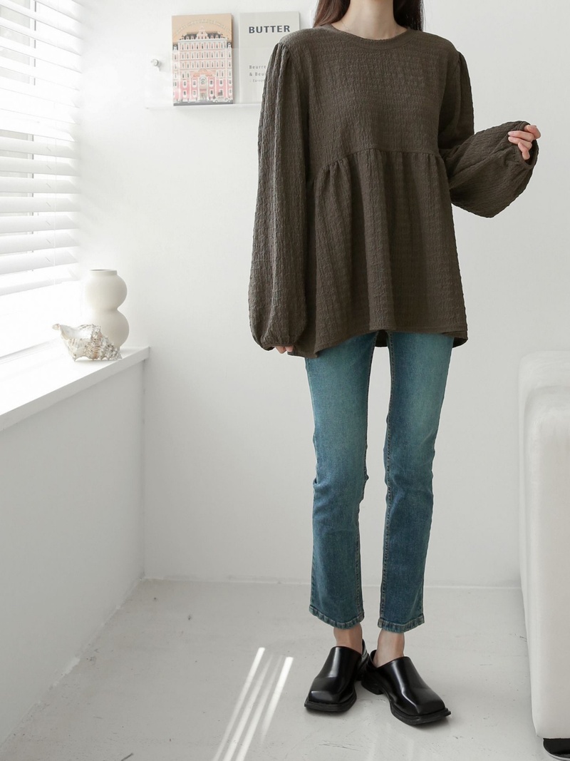 リンクルパフペプラムブラウス | 詳細画像7