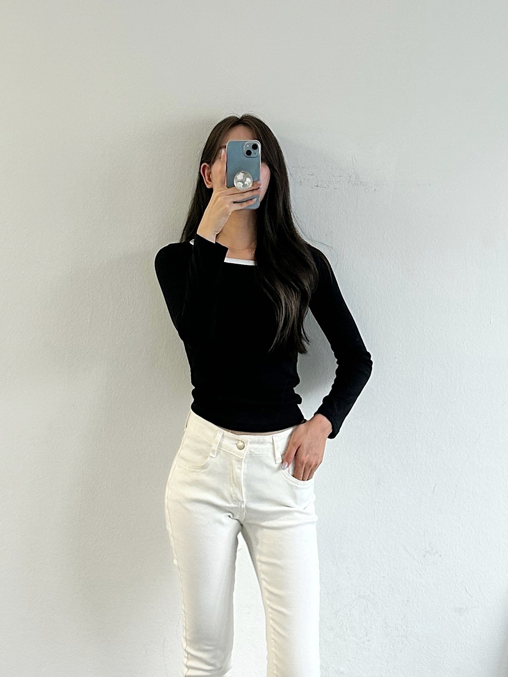 配色スクエア長袖Tシャツ | 詳細画像5