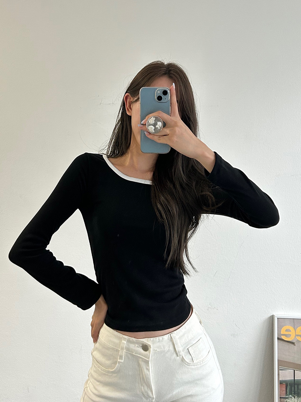 配色スクエア長袖Tシャツ | 詳細画像6