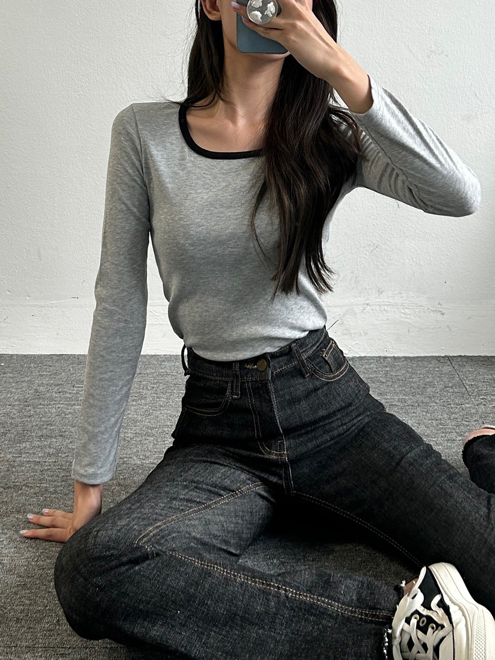 配色スクエア長袖Tシャツ | 詳細画像9