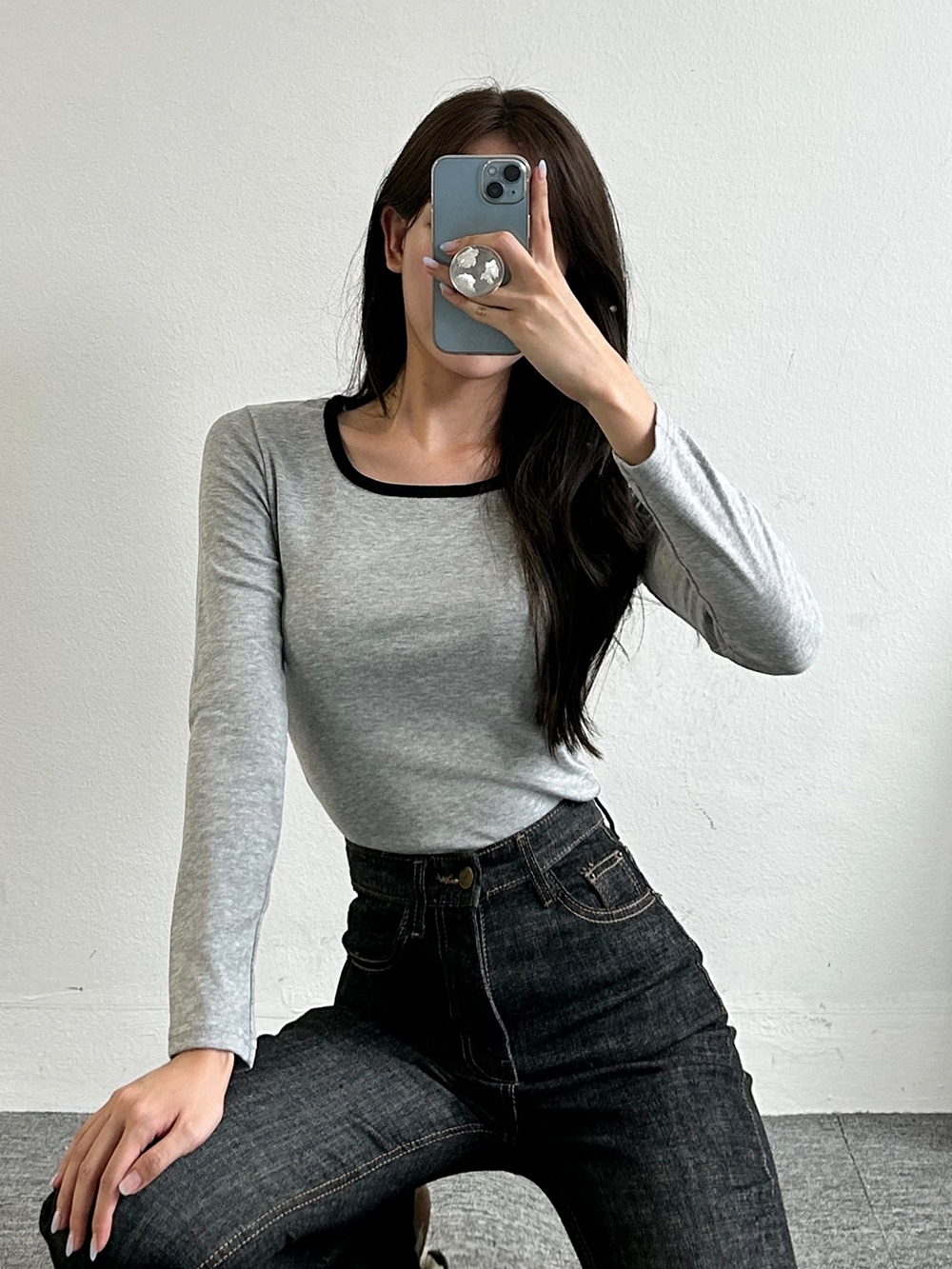 配色スクエア長袖Tシャツ | 詳細画像11