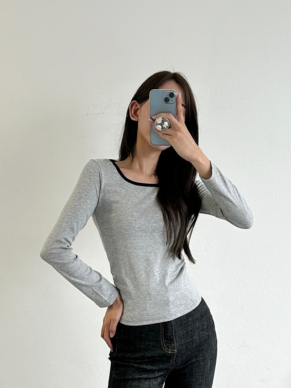 配色スクエア長袖Tシャツ | 詳細画像12