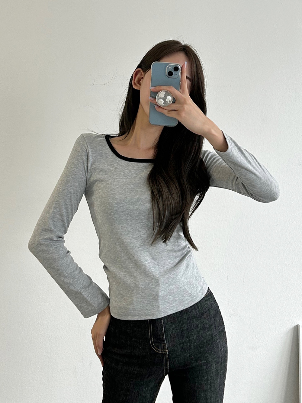 配色スクエア長袖Tシャツ | 詳細画像13