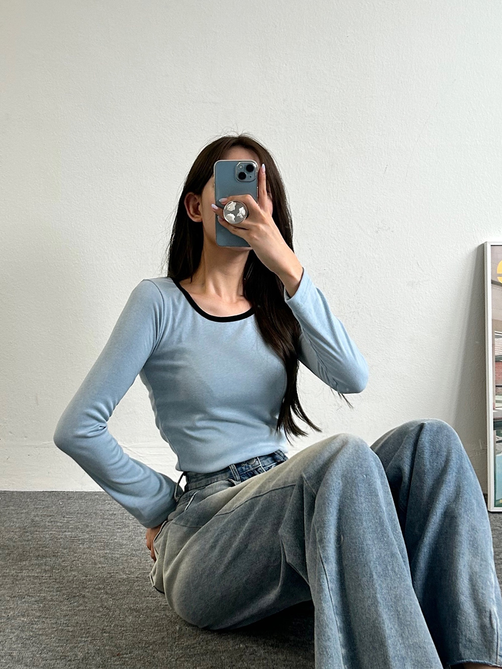 配色スクエア長袖Tシャツ | 詳細画像16