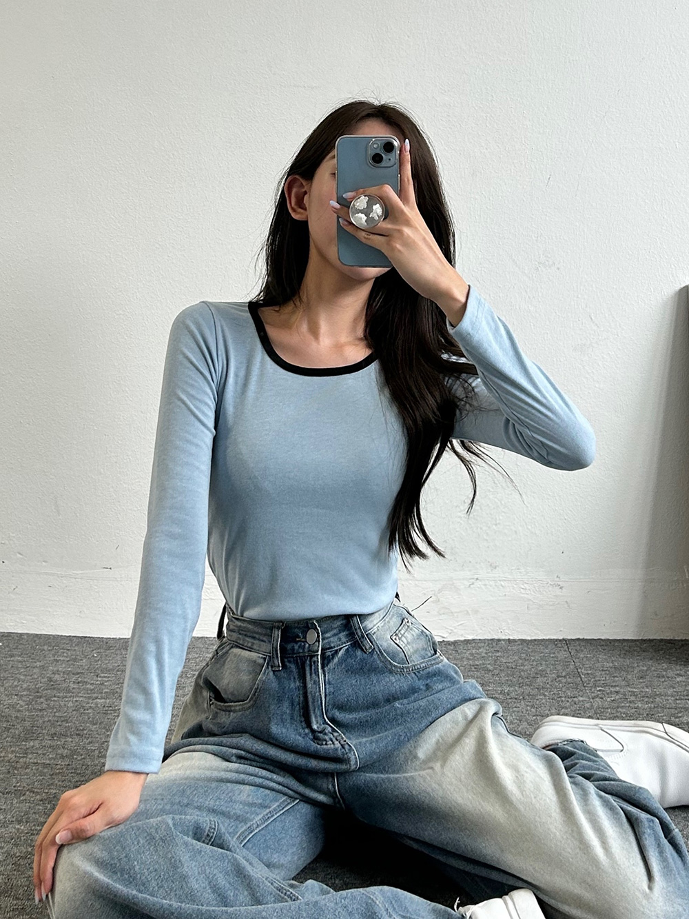 配色スクエア長袖Tシャツ | 詳細画像17