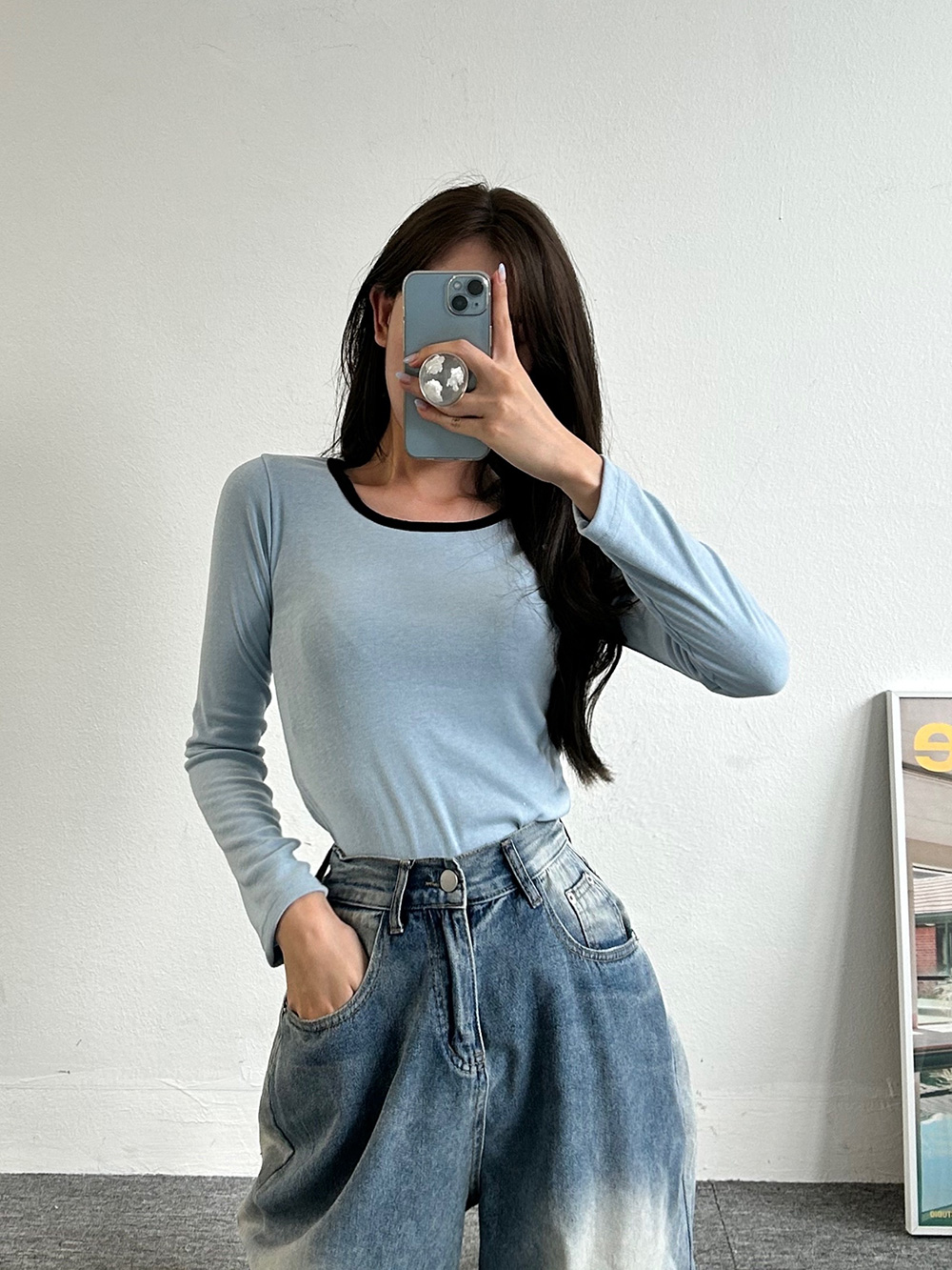 配色スクエア長袖Tシャツ | 詳細画像18