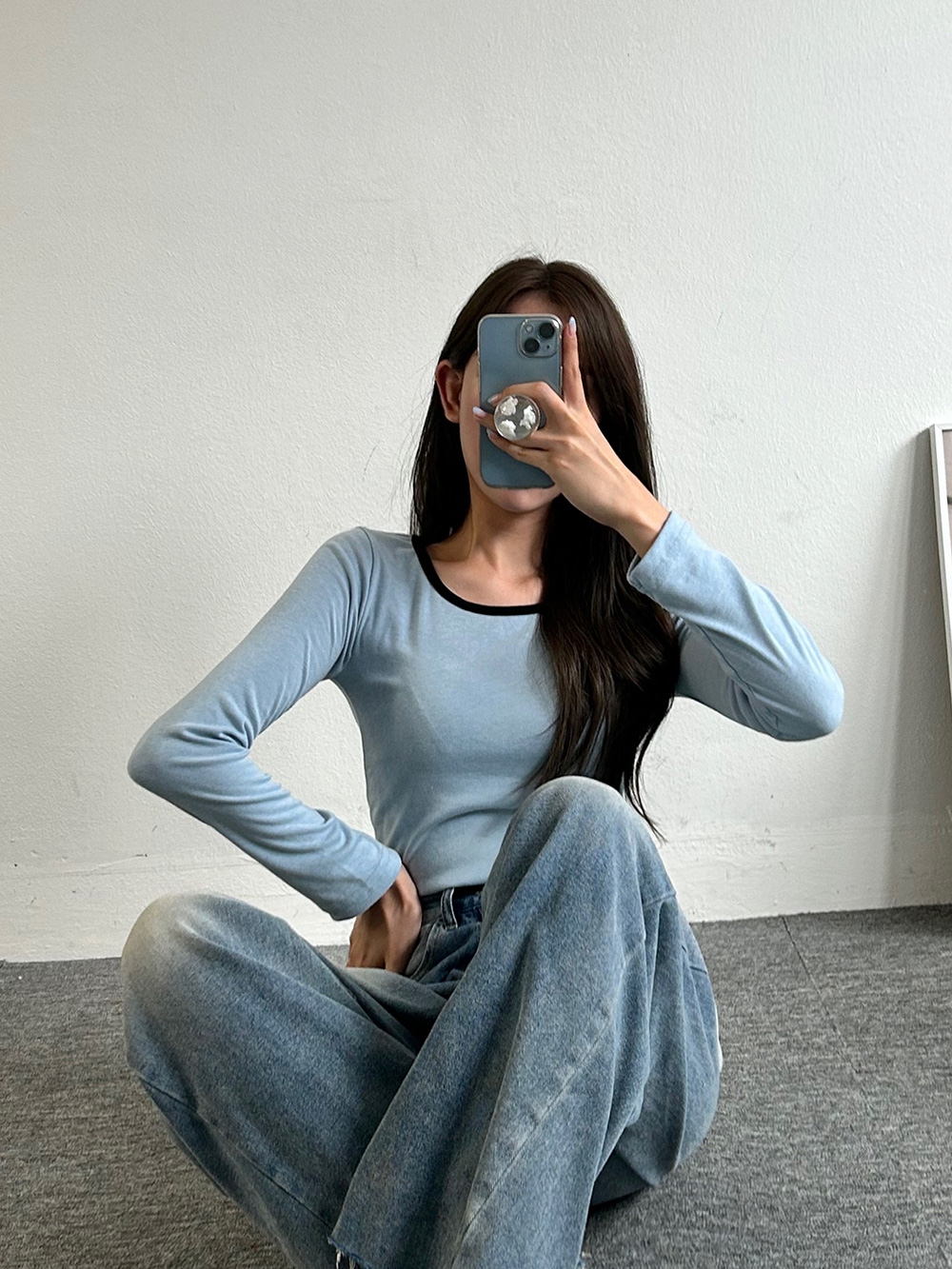 配色スクエア長袖Tシャツ | 詳細画像19