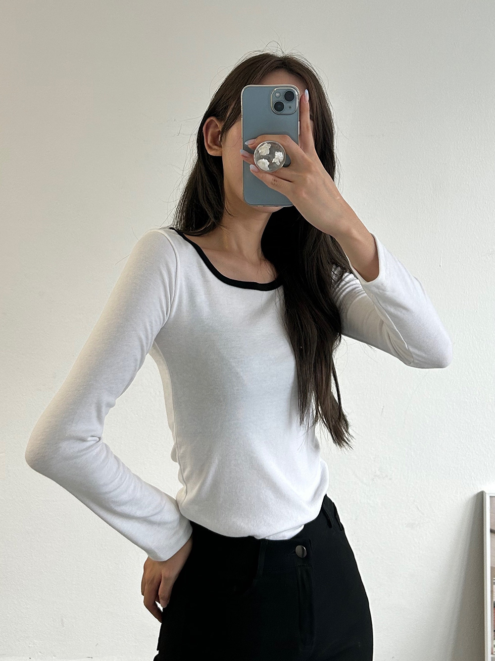 配色スクエア長袖Tシャツ | 詳細画像24