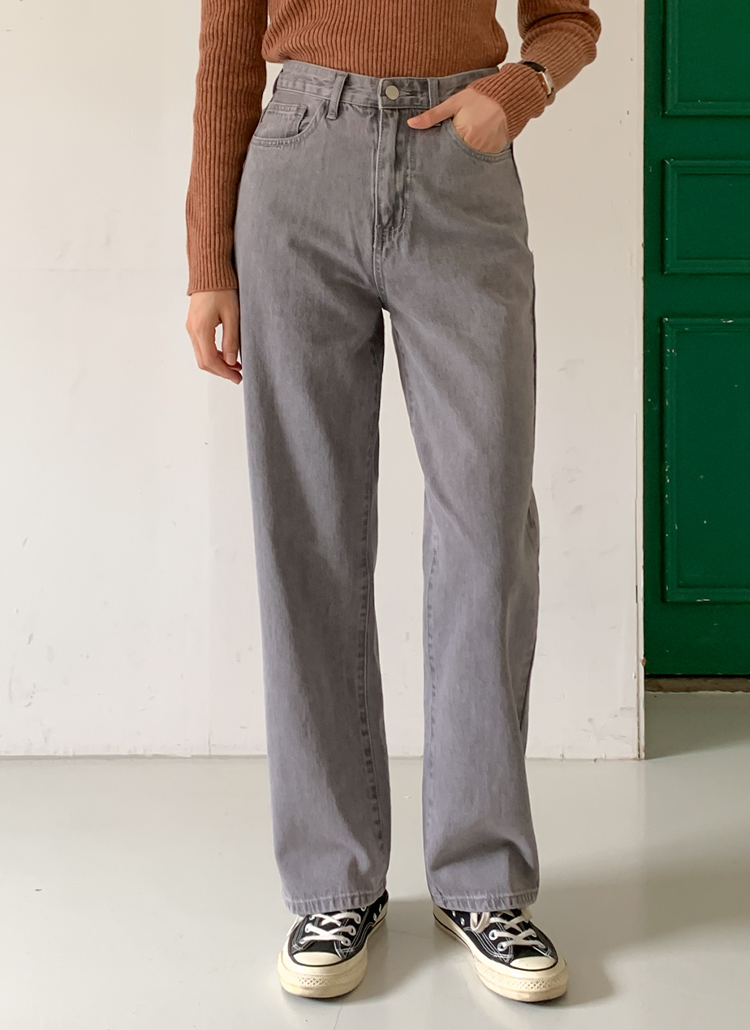 【新品】TWW denim アッシュグレー ワイドレッグデニム Anyone more (エニワンモア) - イットグレーウォッシュ加工