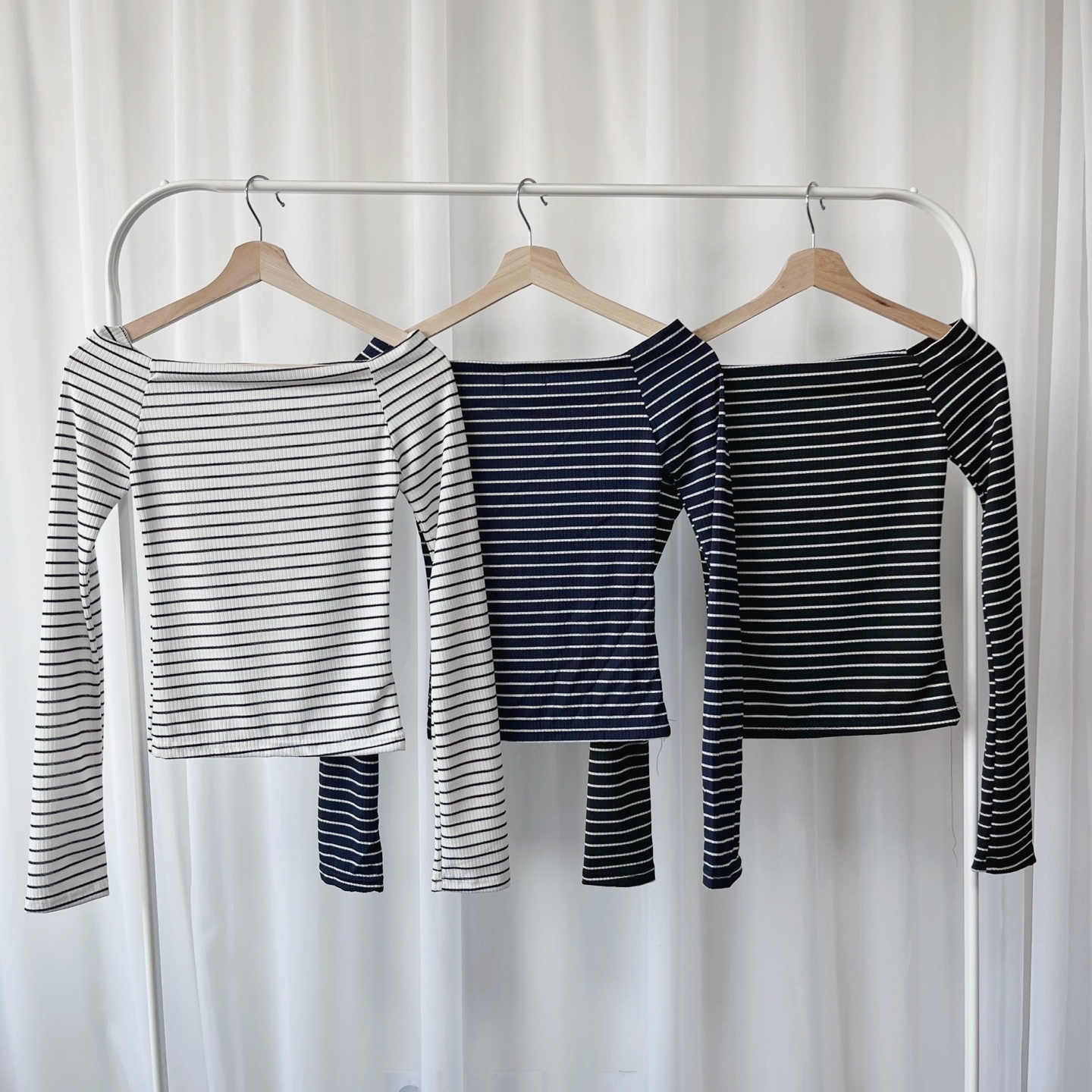 リブボーダーオフショルTシャツ | 詳細画像10