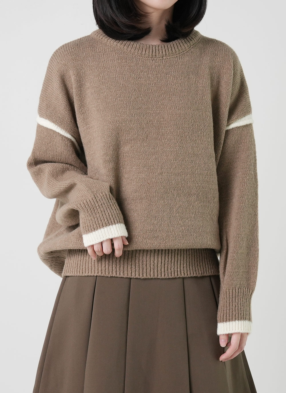 配色ラウンドルーズニット | DHOLIC | 詳細画像5