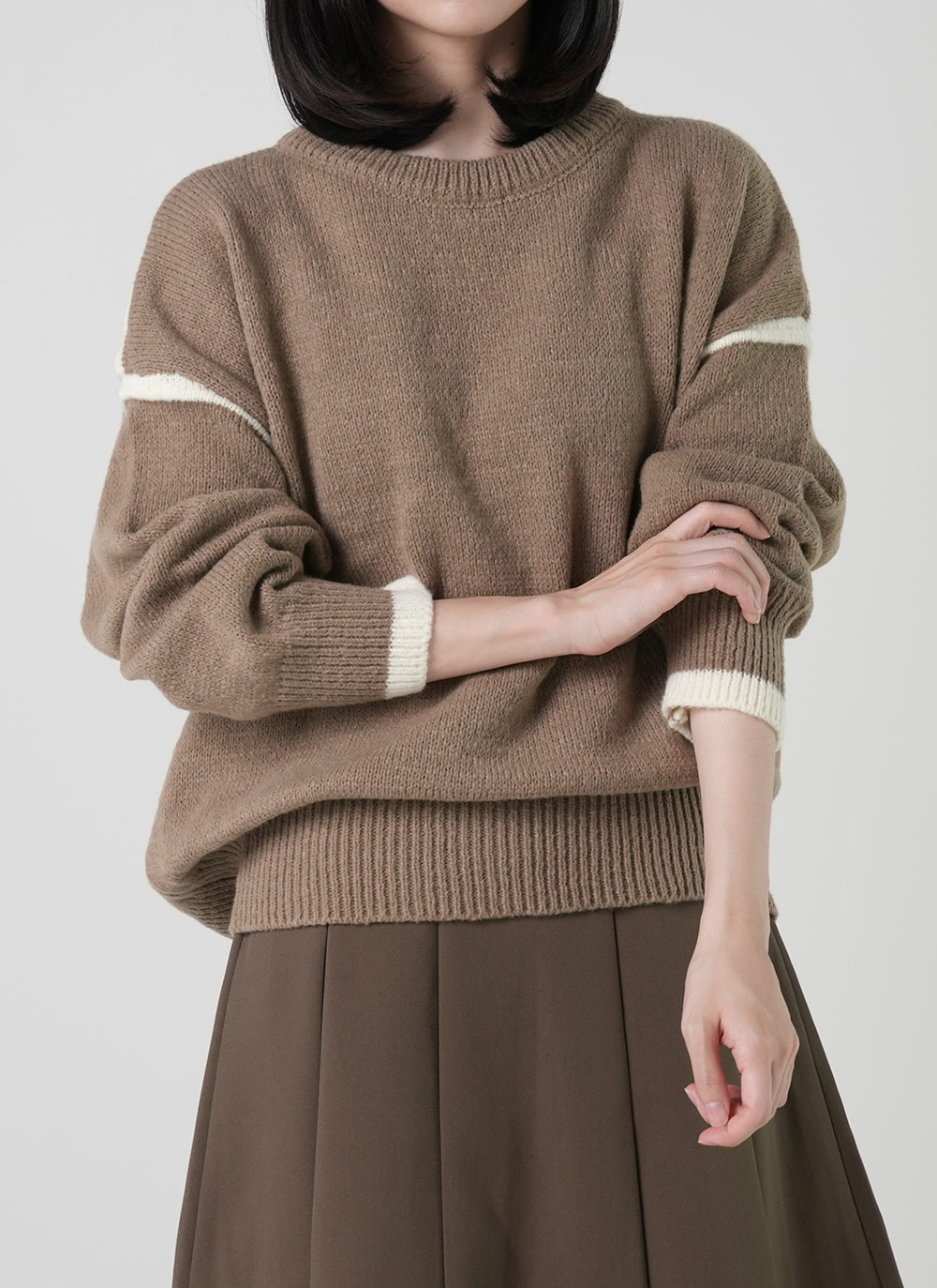 配色ラウンドルーズニット | DHOLIC | 詳細画像6