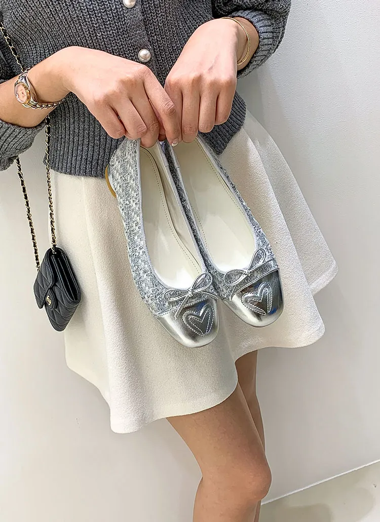 配色ハートトゥフラットシューズ | minagram | 詳細画像1
