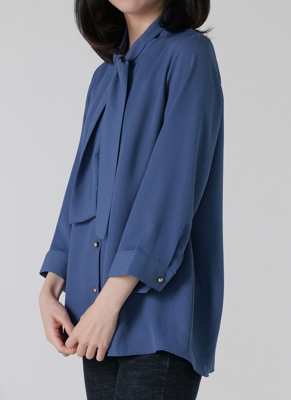 ネックリボンゴールドボタンブラウス | DHOLIC | 詳細画像10