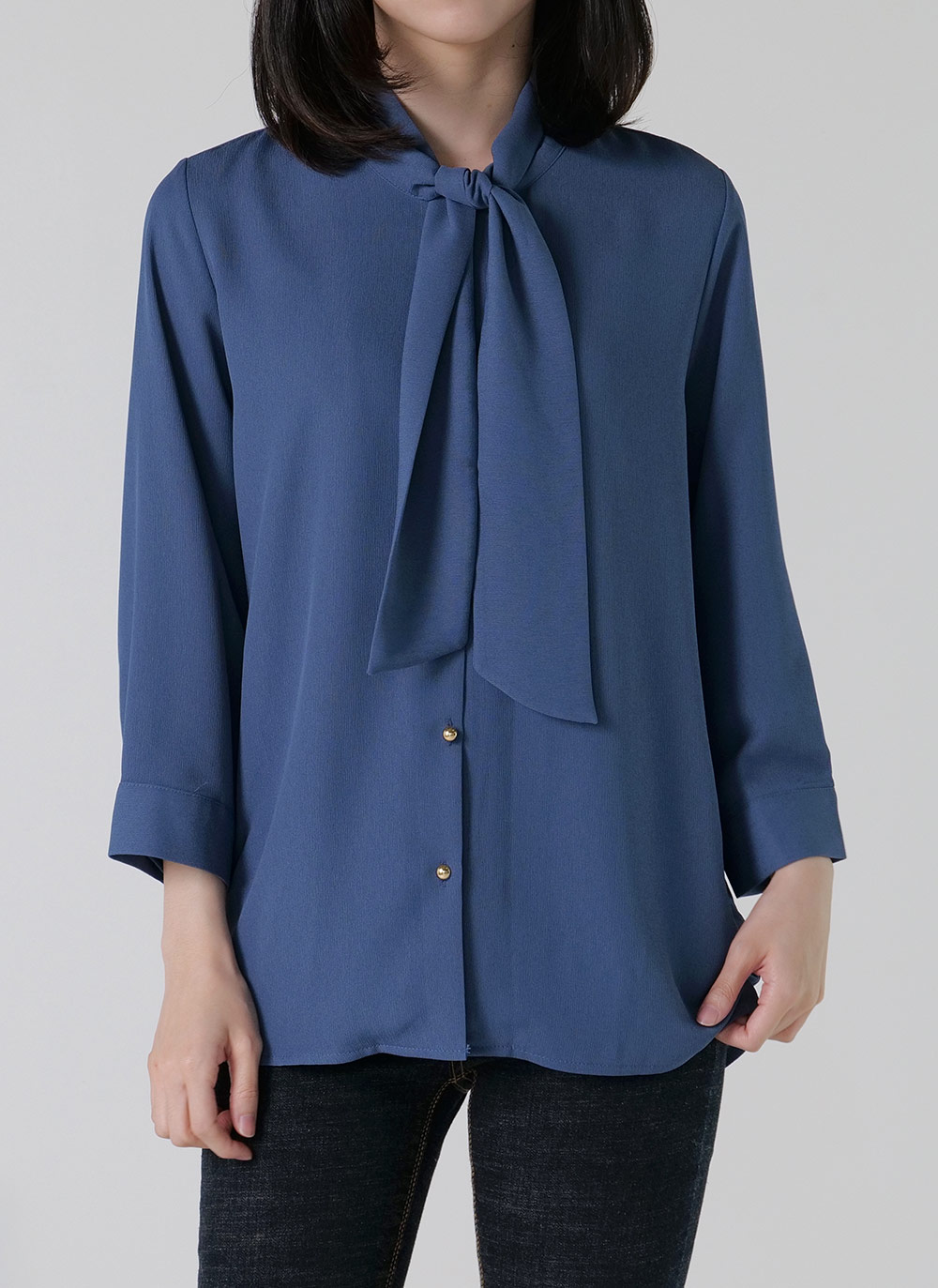 ネックリボンゴールドボタンブラウス | DHOLIC | 詳細画像11