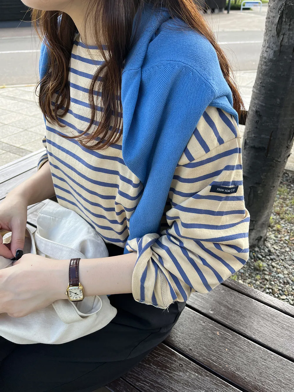 袖タグ付きボーダーTシャツ | レディースファッション通販 - DHOLIC