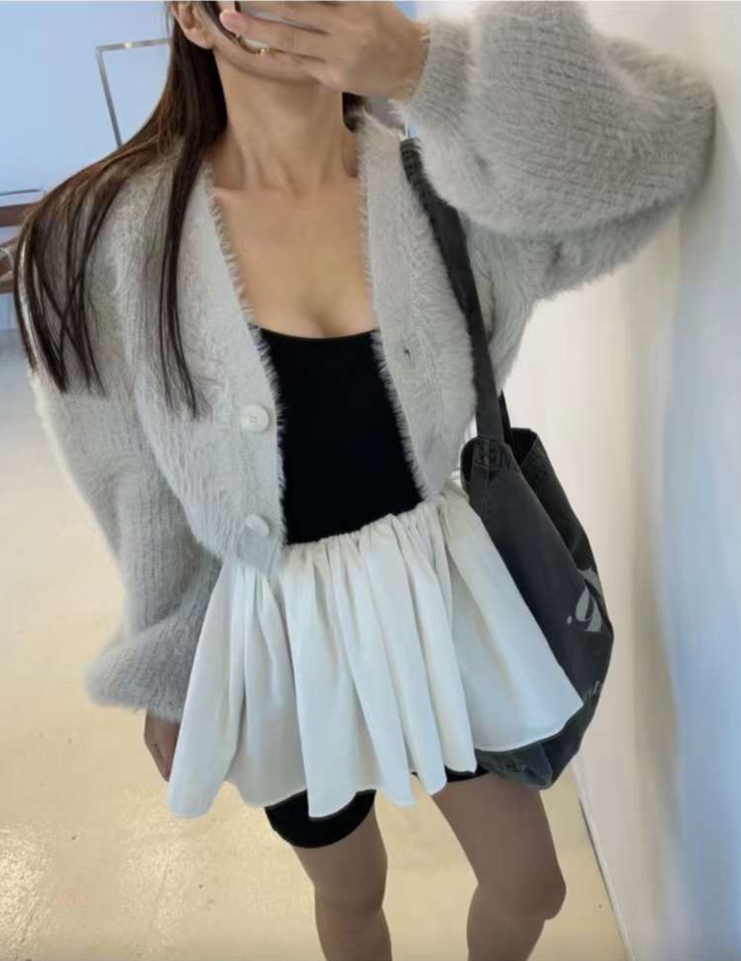 2WAYファータッチクロップドカーディガン | 詳細画像2