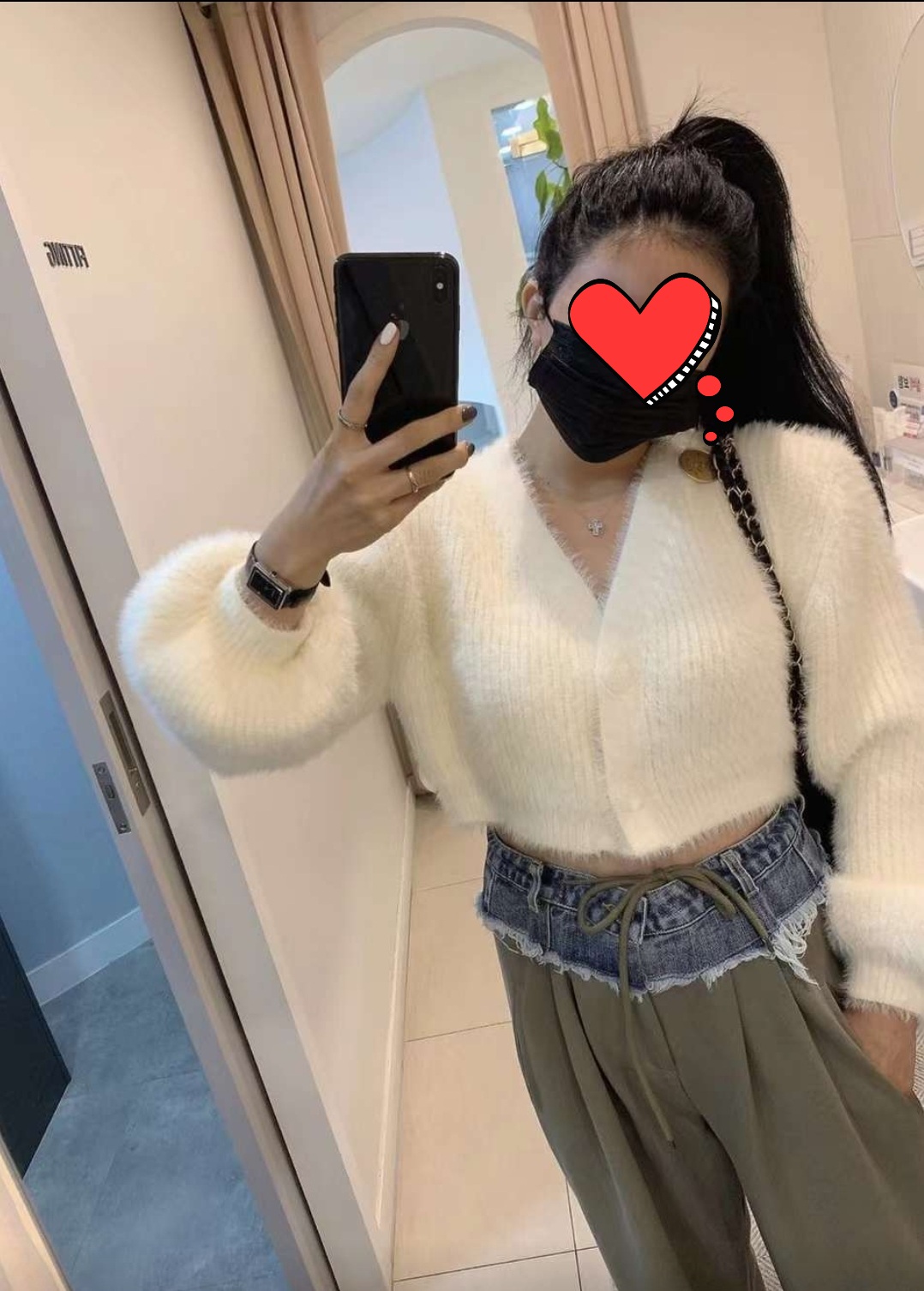 2WAYファータッチクロップドカーディガン | 詳細画像4