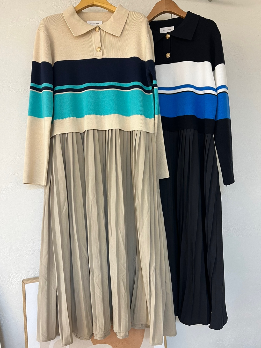 配色カラーニットプリーツワンピース | 詳細画像8