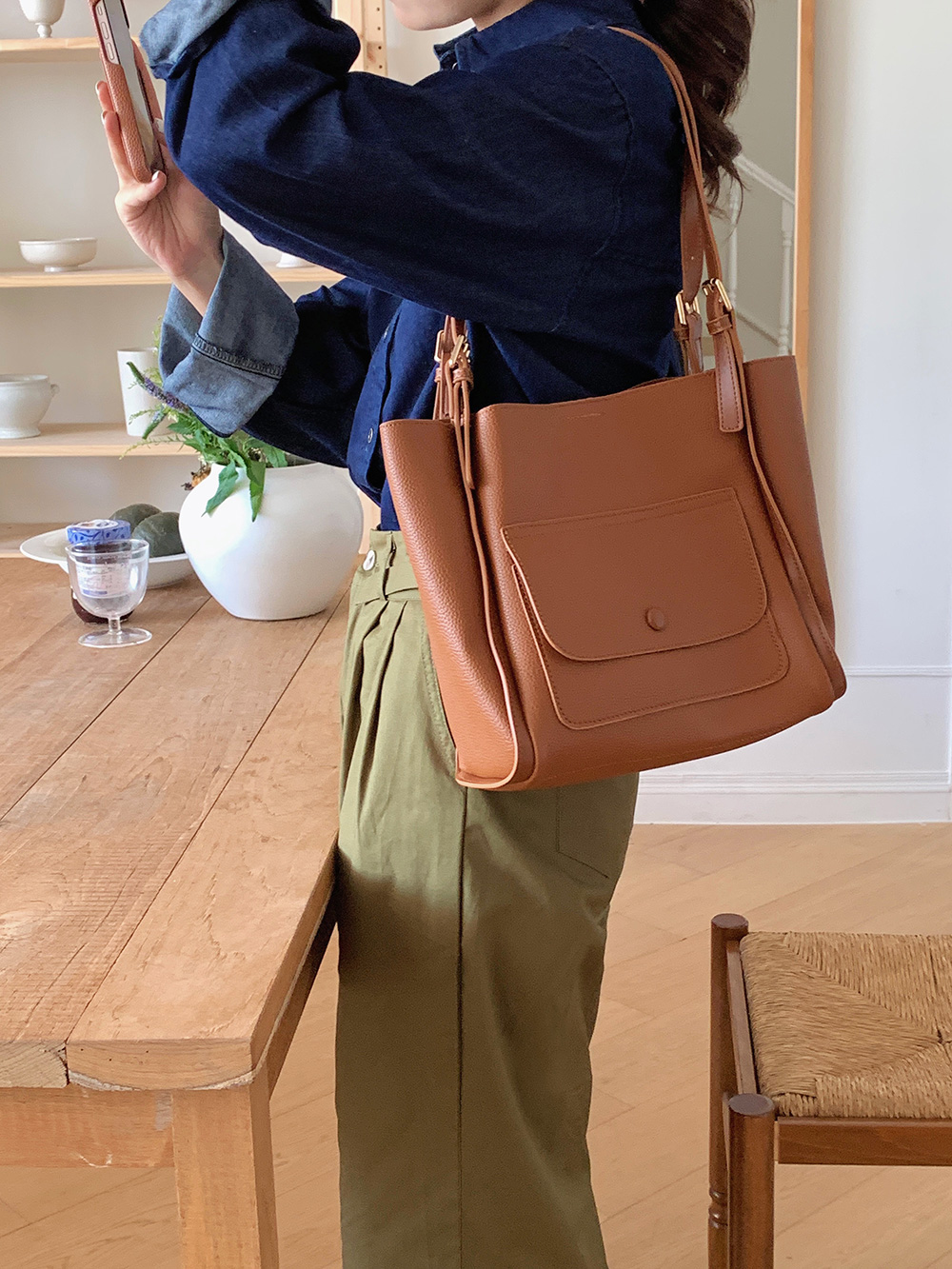 レザー調フラップポケットバッグ | 詳細画像6