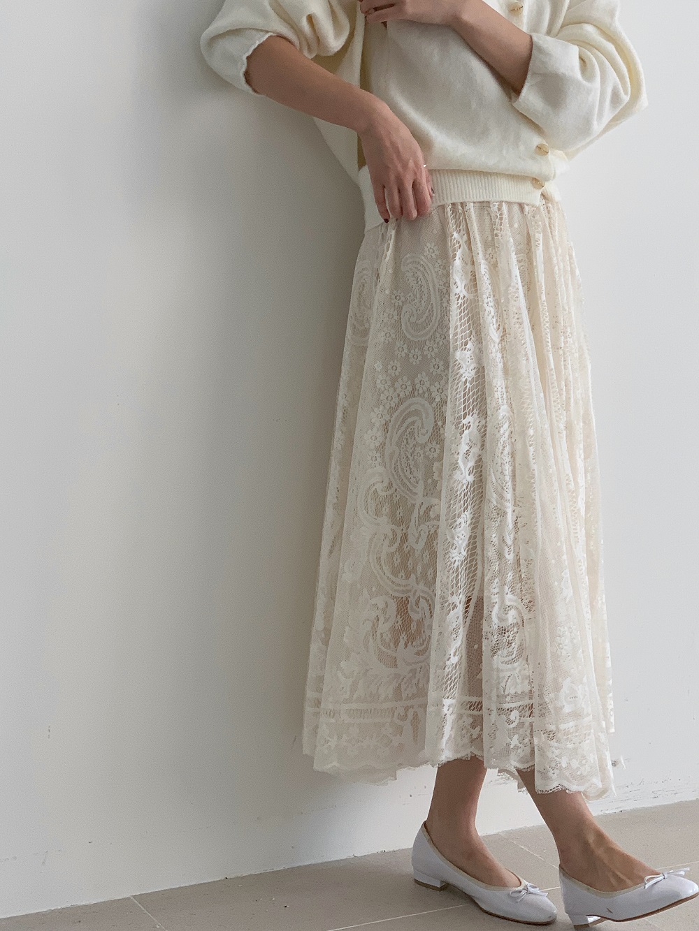 スカラップレースイージースカート | 詳細画像8