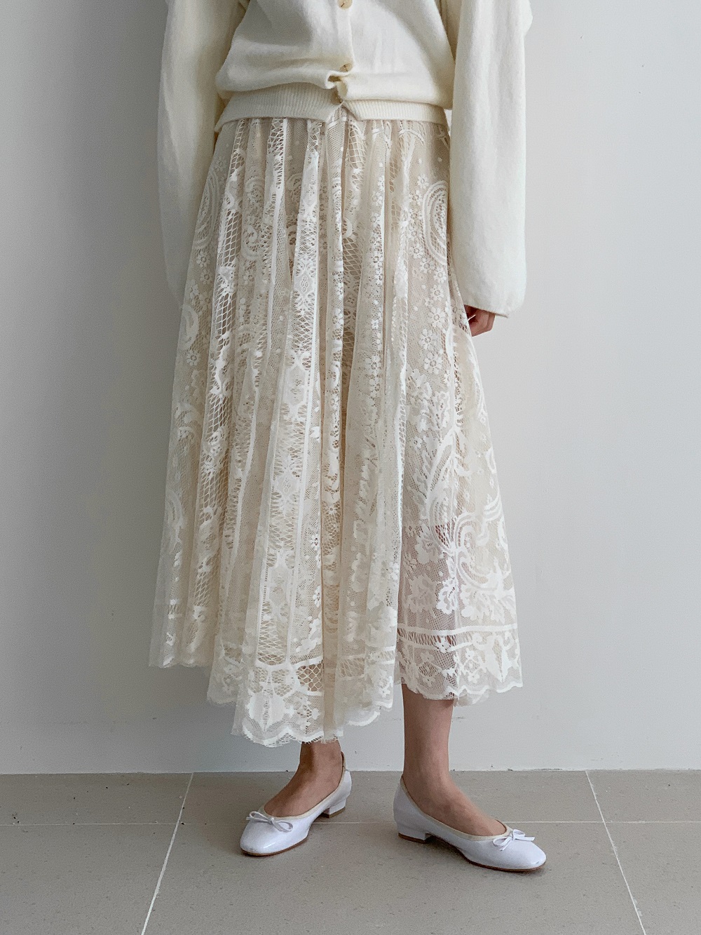 スカラップレースイージースカート | 詳細画像10